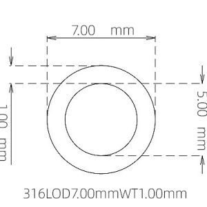 外径 7.00 mm / 内径 5.00 mm · 316L 不锈钢毛细管