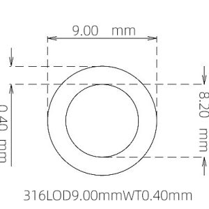 外径 9.00 mm / 内径 8.20 mm · 316L 不锈钢毛细管