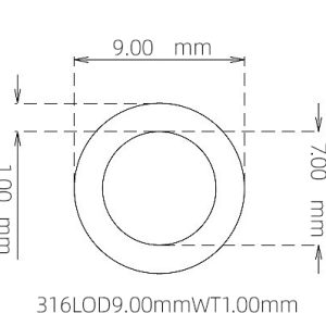 外径 9.00 mm / 内径 7.00 mm · 316L 不锈钢毛细管